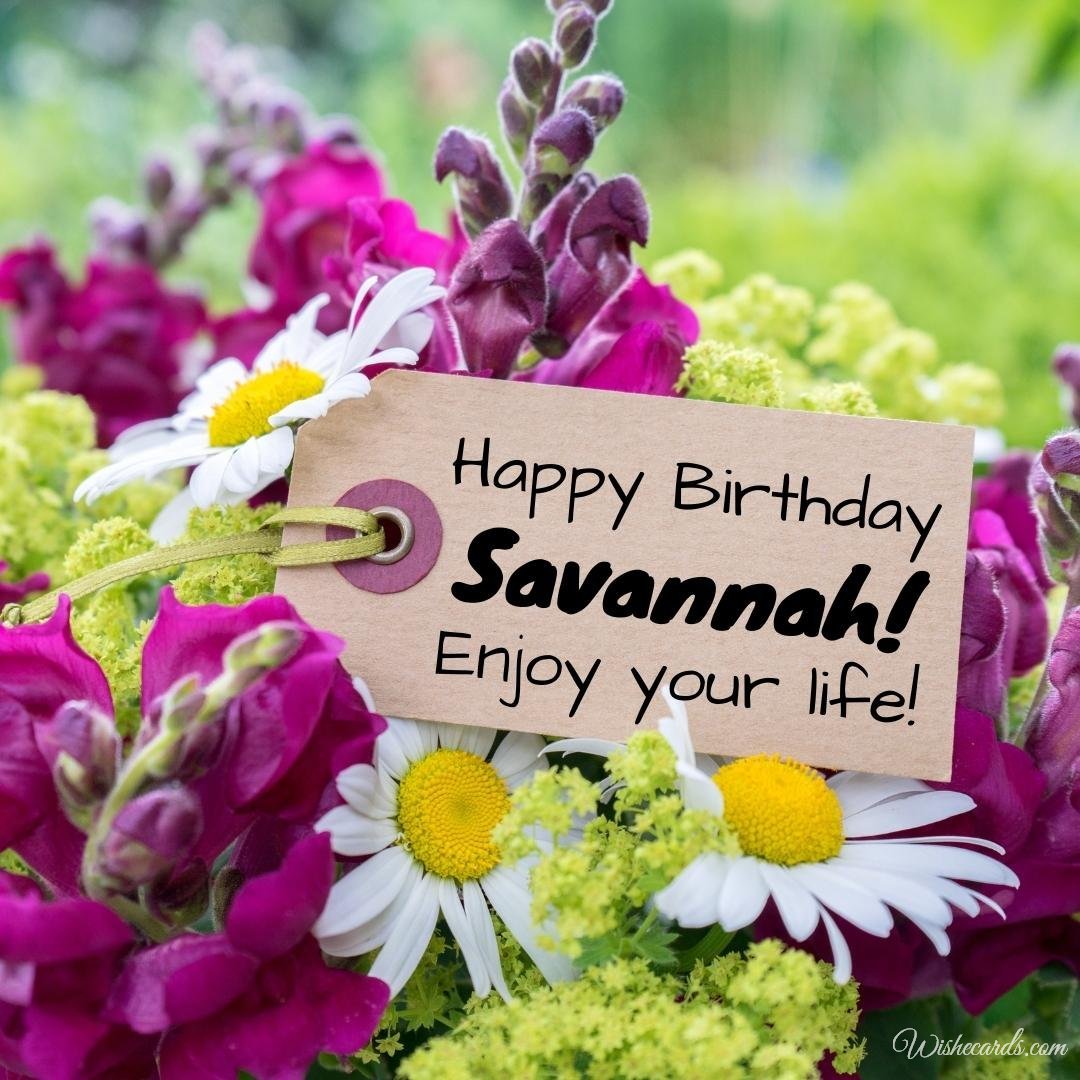 Happy Birthday Wish Ecard For Savannah