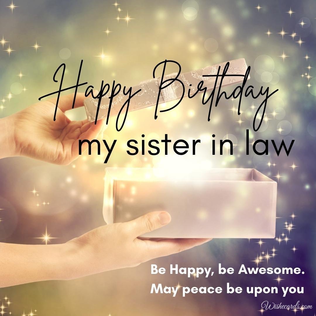 Happy Birthday Wish Ecard for Sister in Law