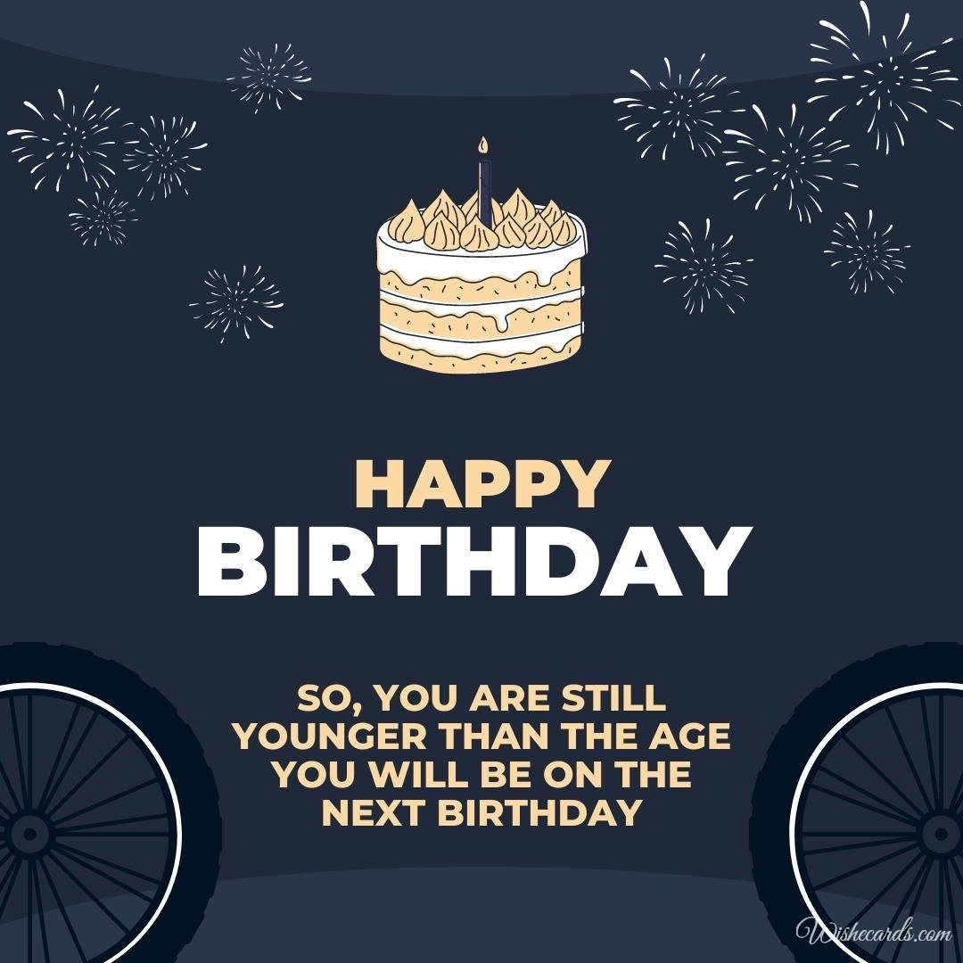 Happy Birthday Wish Ecard To Biker
