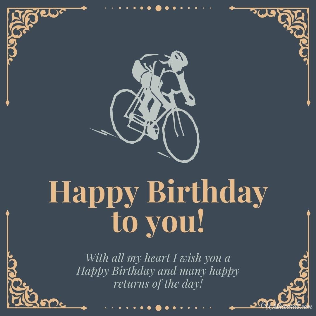Happy Birthday Wish Ecard to Cyclist