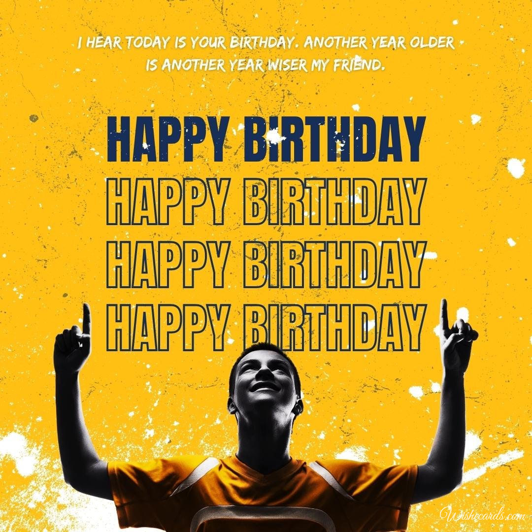 Happy Birthday Wish Ecard to Football Player