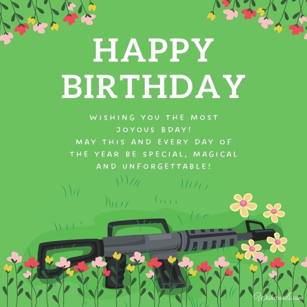 Happy Birthday Wish Ecard To Military