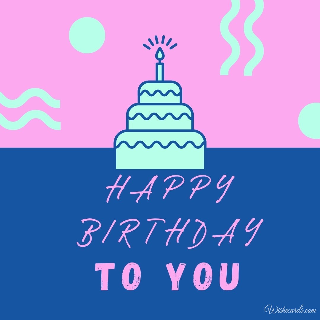 Happy Birthday Wish Ecard with Cake