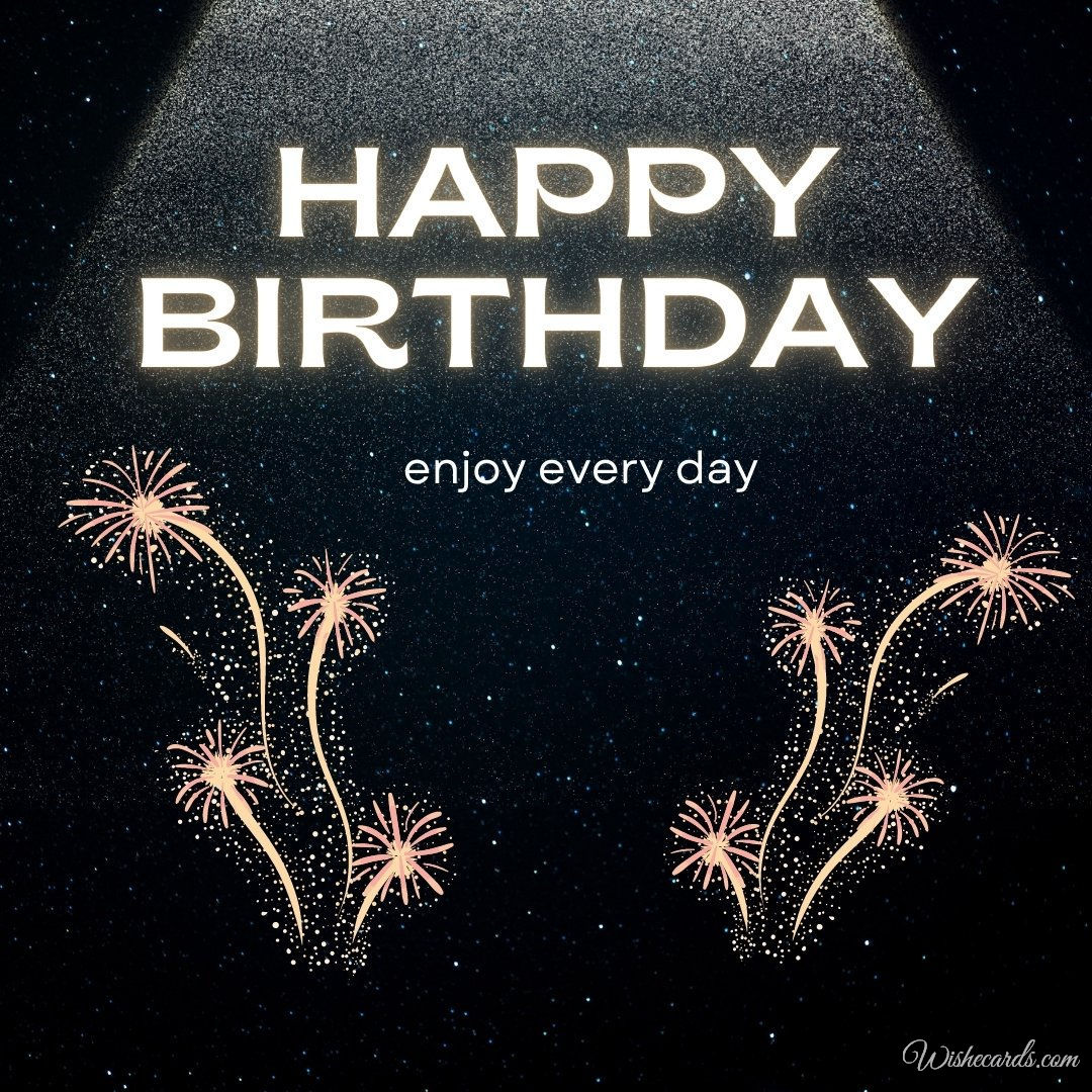 Happy Birthday Wish Ecard With Firework