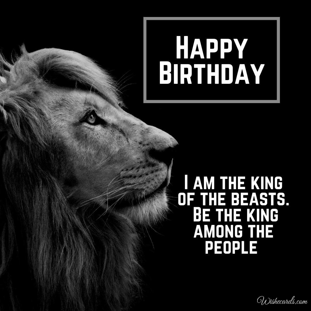 Happy Birthday Wish Ecard with Lion