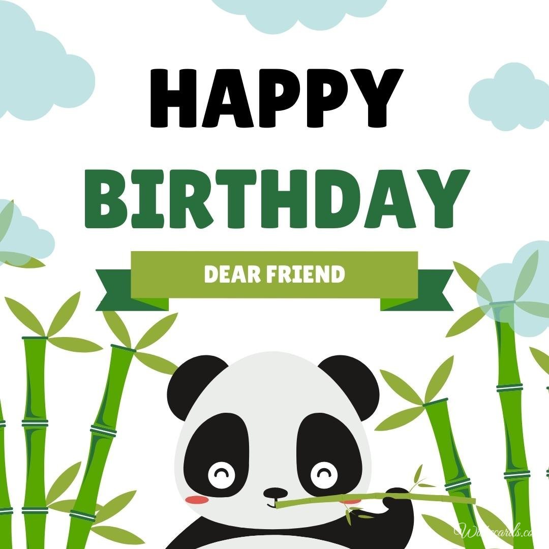 Happy Birthday Wish Ecard with Panda