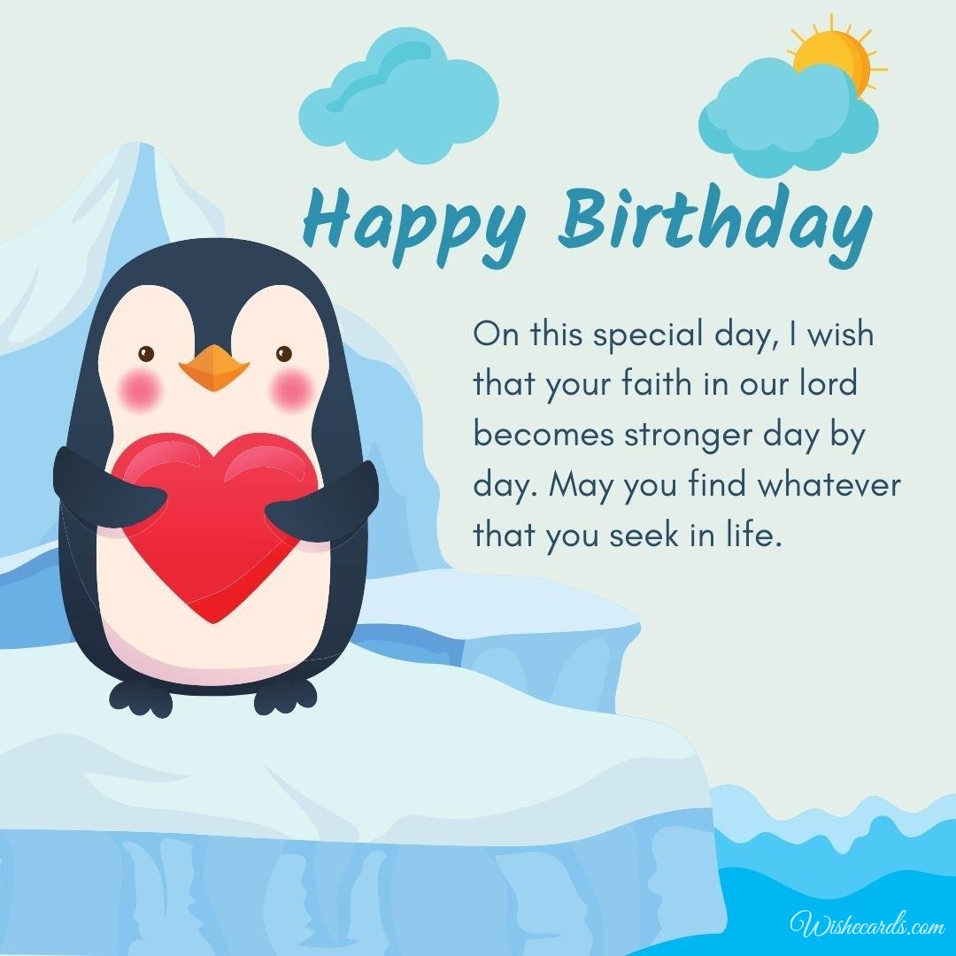 Happy Birthday Wish Ecard With Penguin