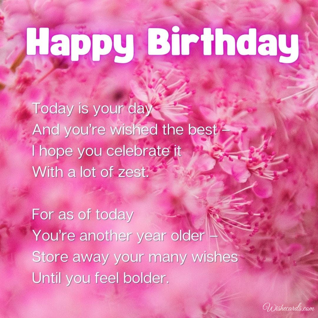 Happy Birthday Wish Ecard With Poems