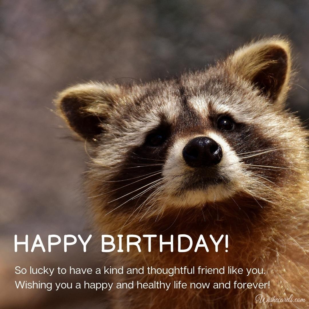 Happy Birthday Wish Ecard with Raccoon