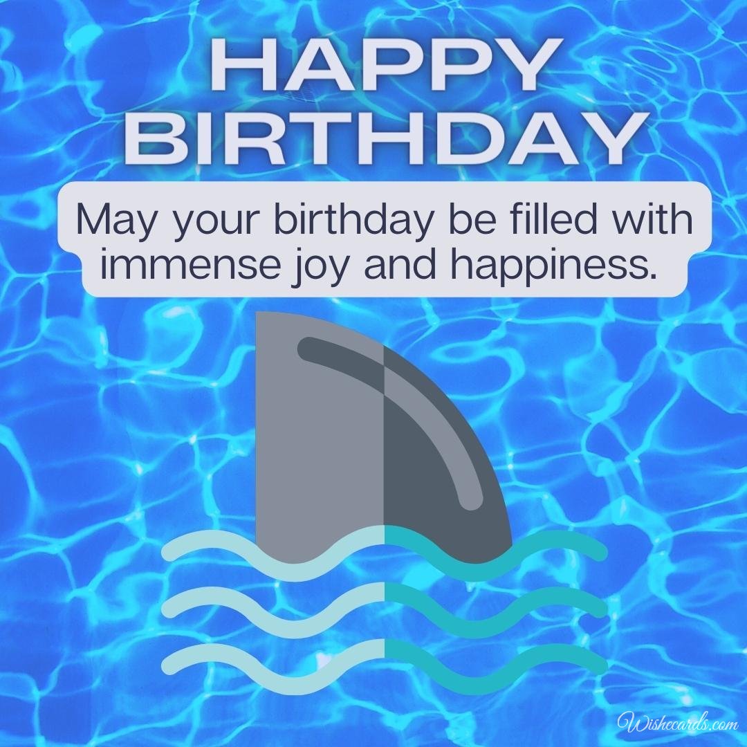 Happy Birthday Wish Ecard With Shark