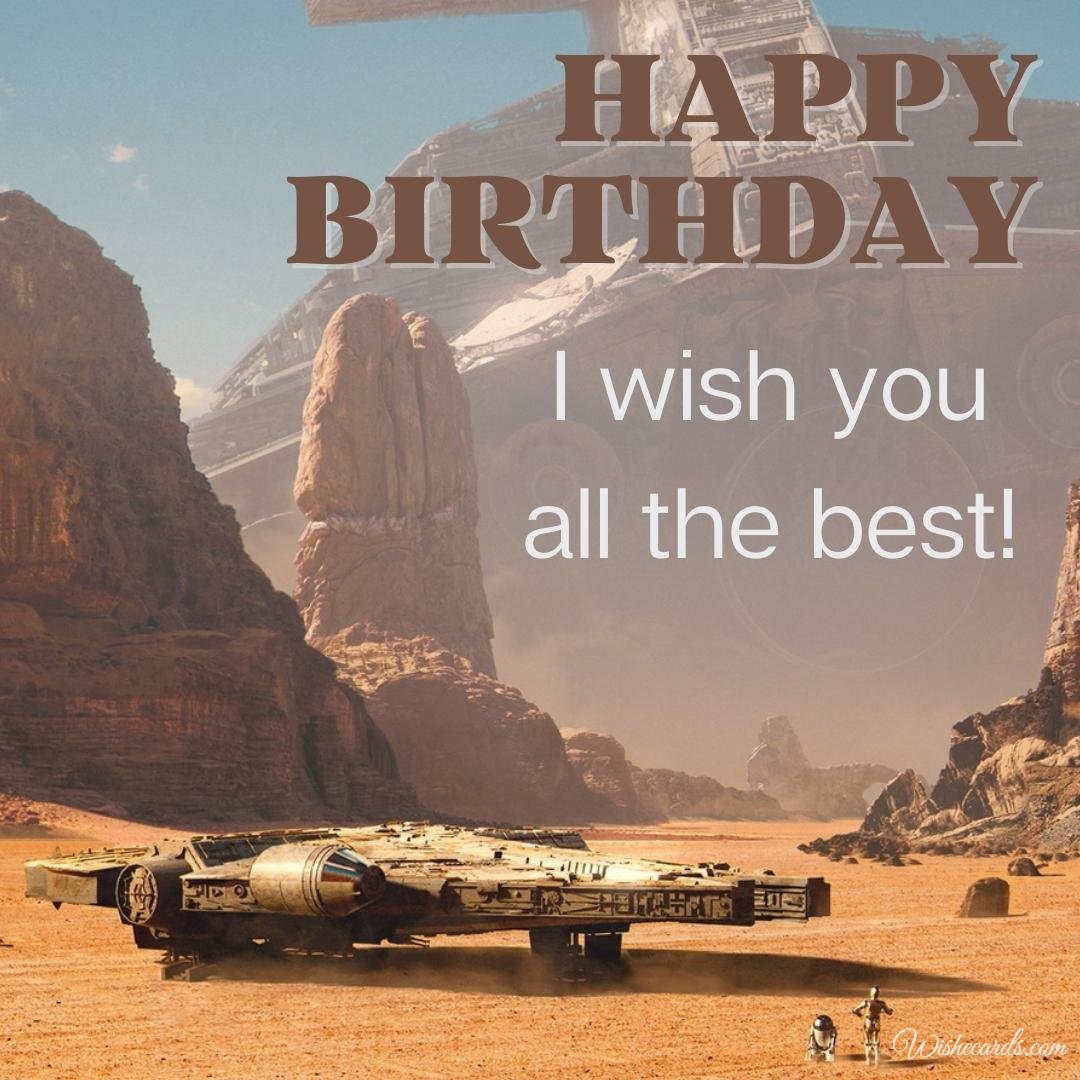 Happy Birthday Wish Ecard With Star Wars