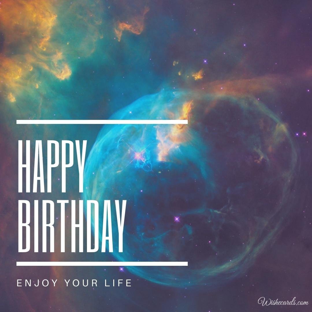 Happy Birthday Wish Space Ecard