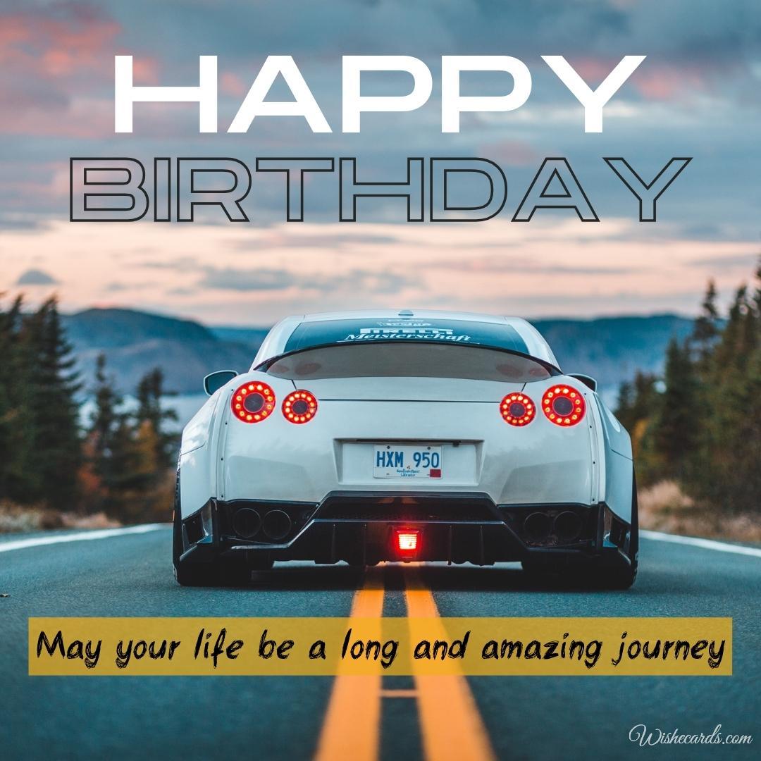 Happy Birthday Wish with Car Image