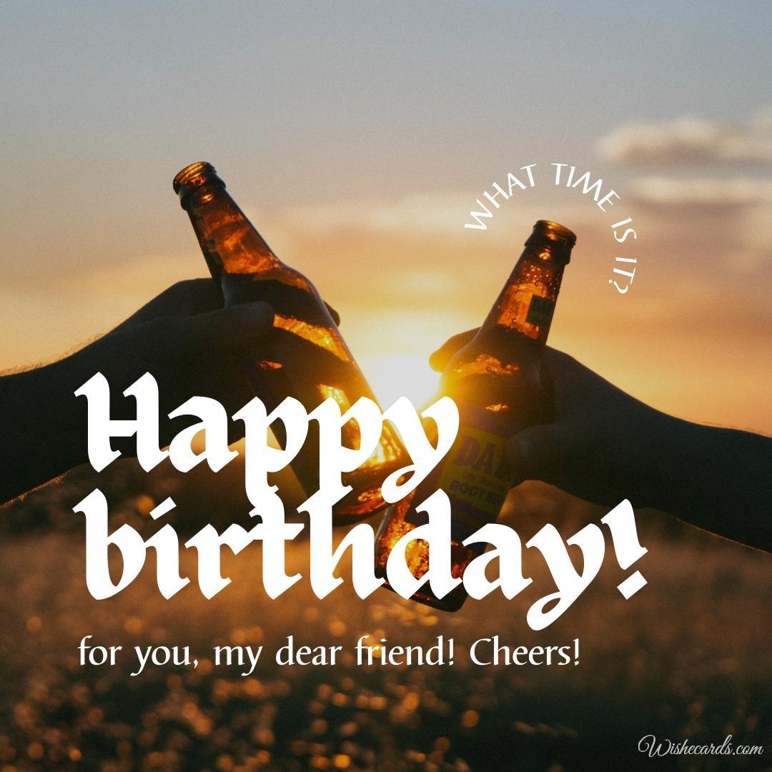 Happy Birthday with Beer Image