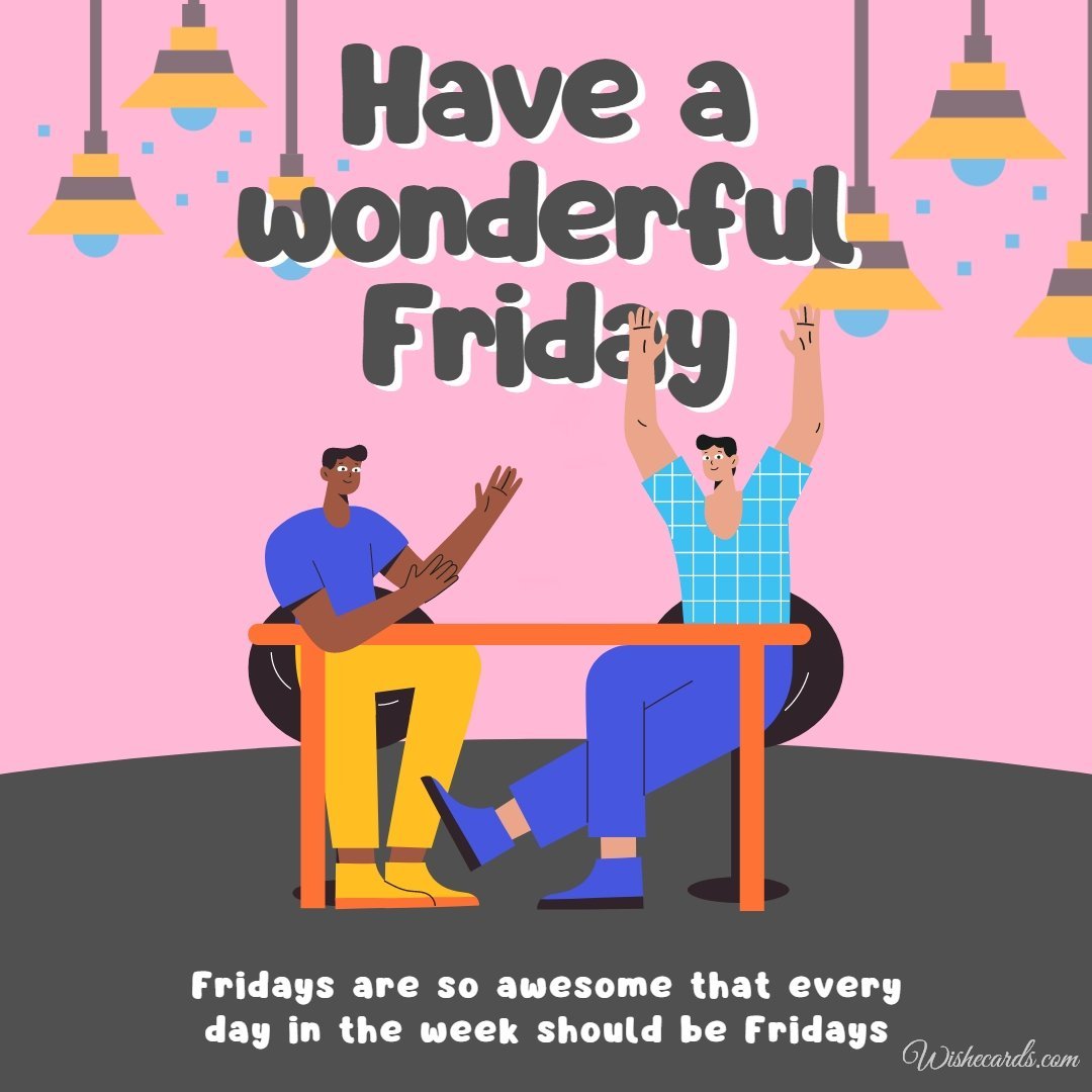Happy Friday Beautiful Ecard with Text