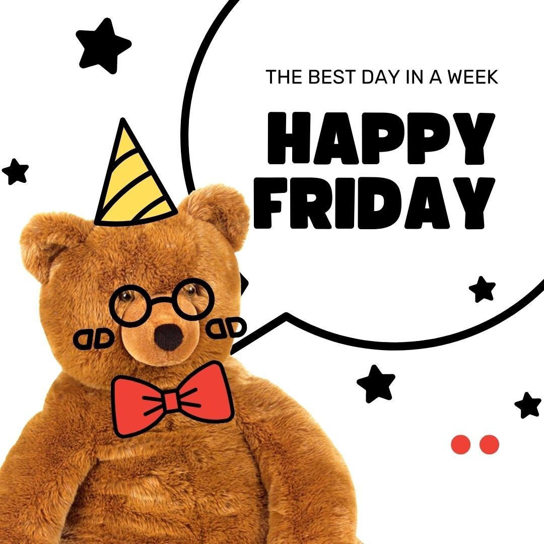 Happy Friday Card with Taddy Bear