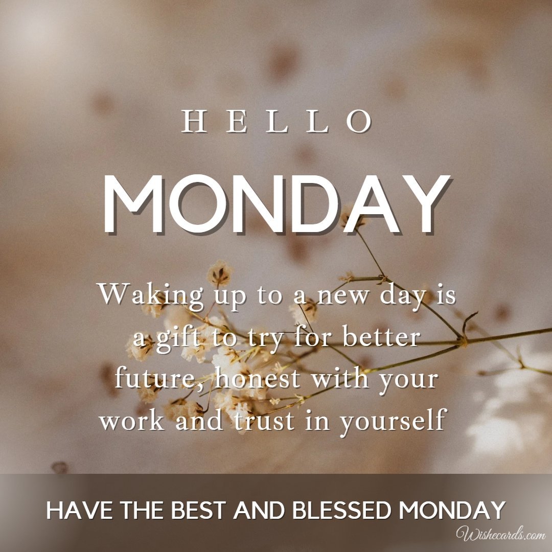 Happy Monday Beautiful Ecard With Text