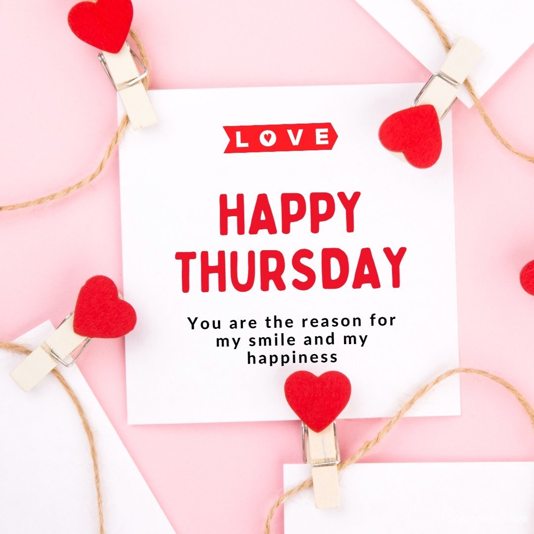 Happy Thursday Romantic Ecard with Text