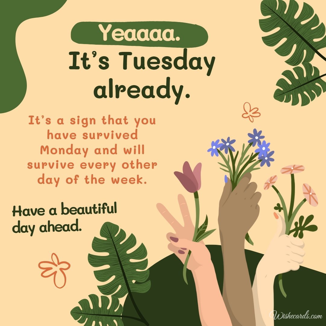 Happy Tuesday Ecard with Text