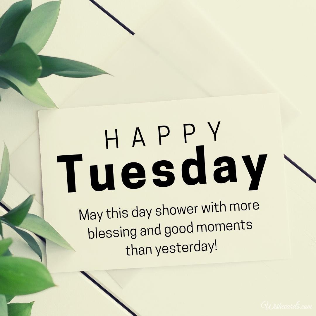 Happy Tuesday Inspiring Ecard with Text