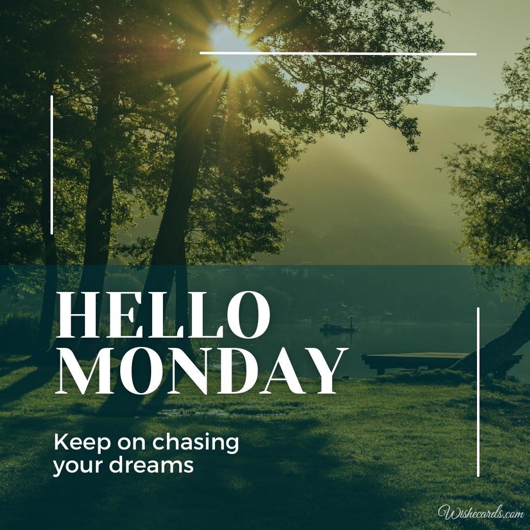 Hello Monday Card with Text