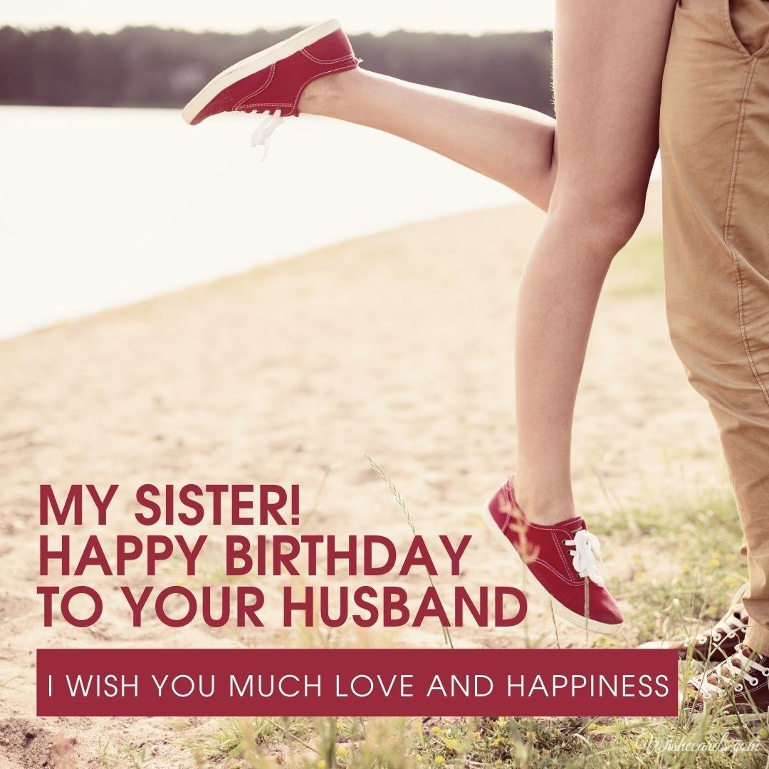 Husband Birthday Card For Sister