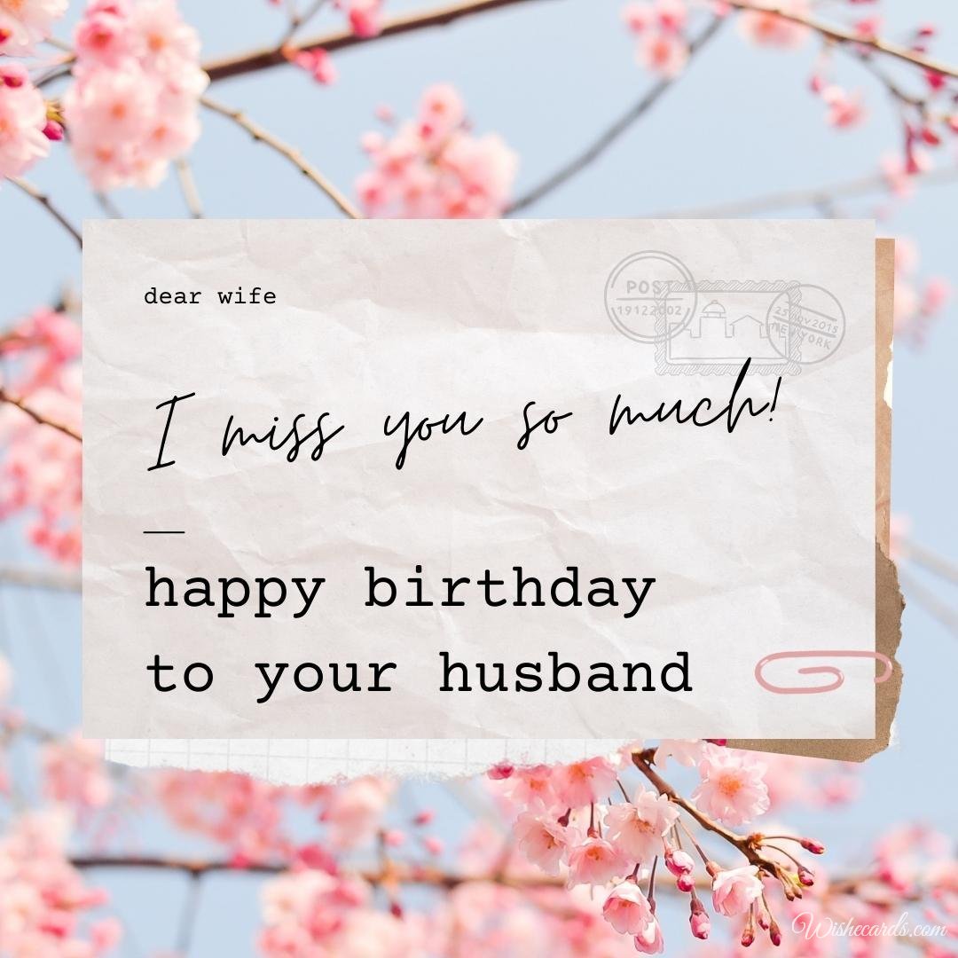 Husband Happy Birthday Card For Wife