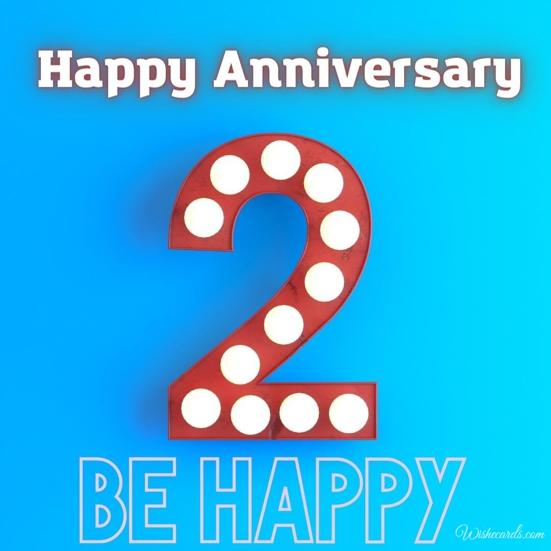 Inspiring 2nd Anniversary Ecard With Text
