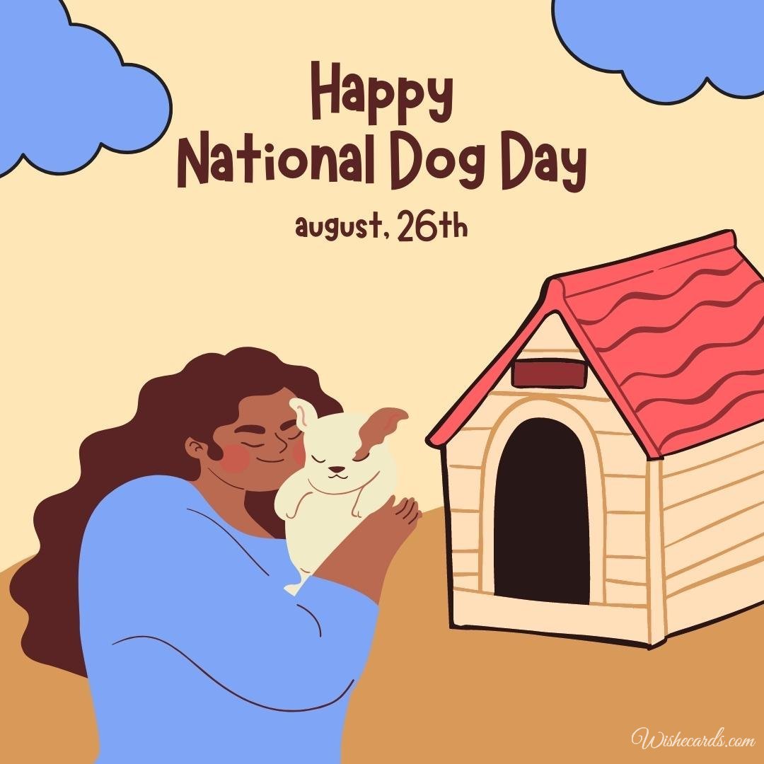Inspiring National Dog Day Card With Text