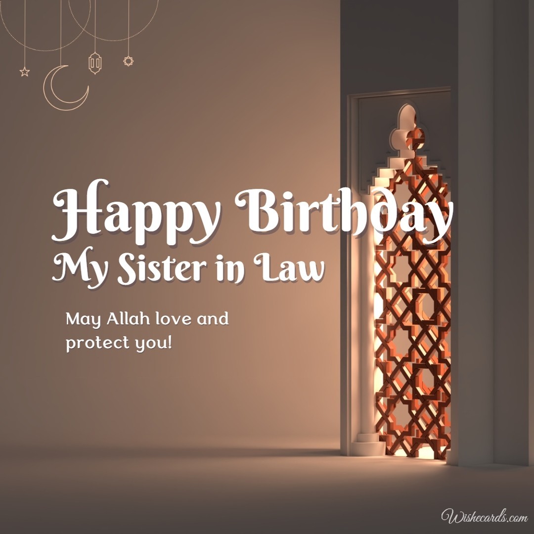 Islamic Birthday Wish for Sister in Law