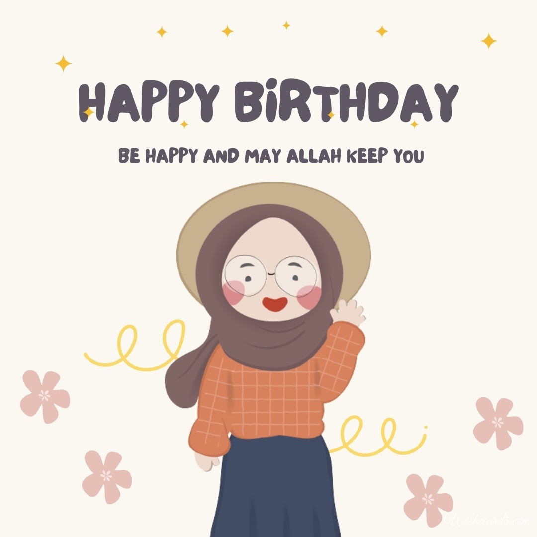 Muslim Cute Happy Birthday Picture For Her