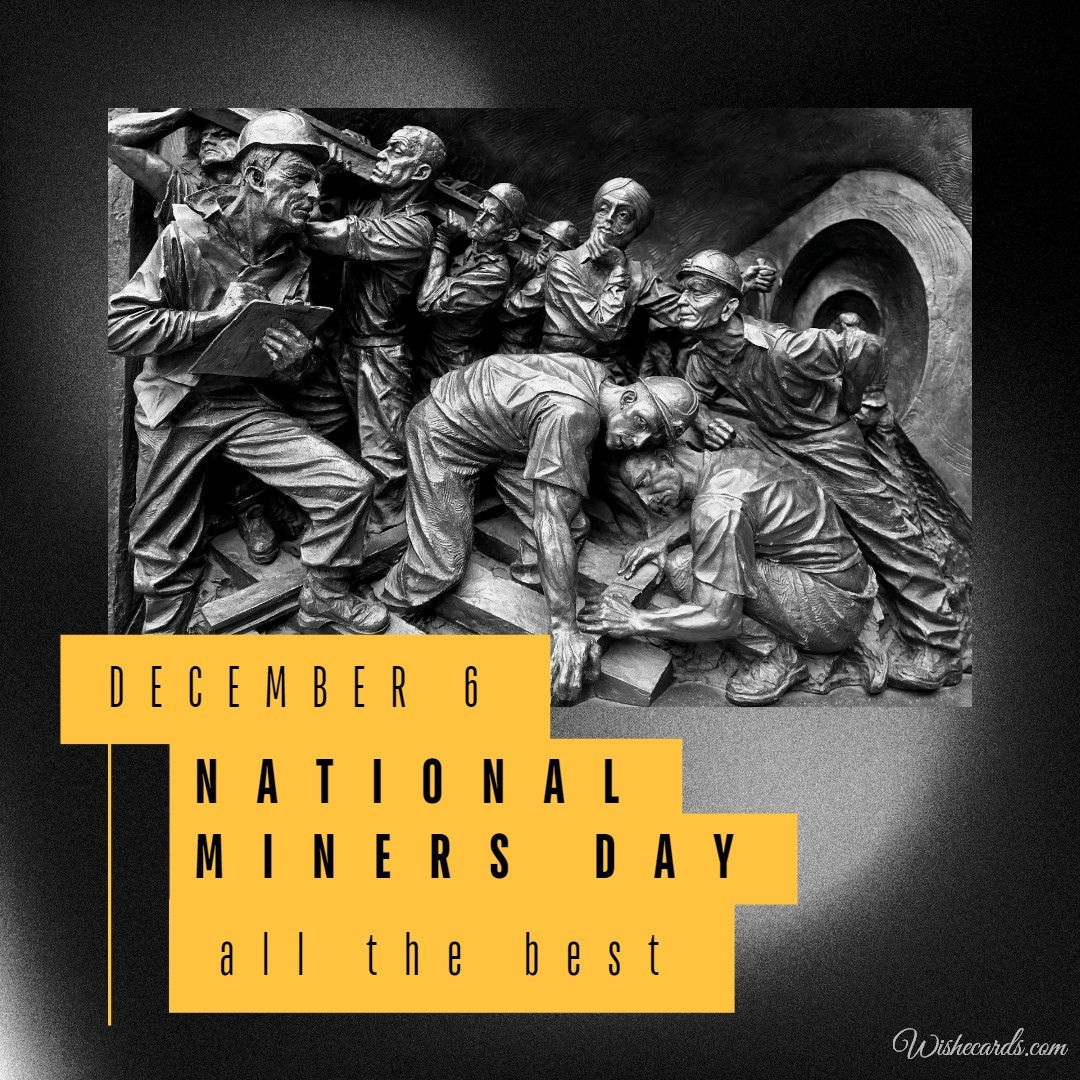 National Miners Day Card With Text