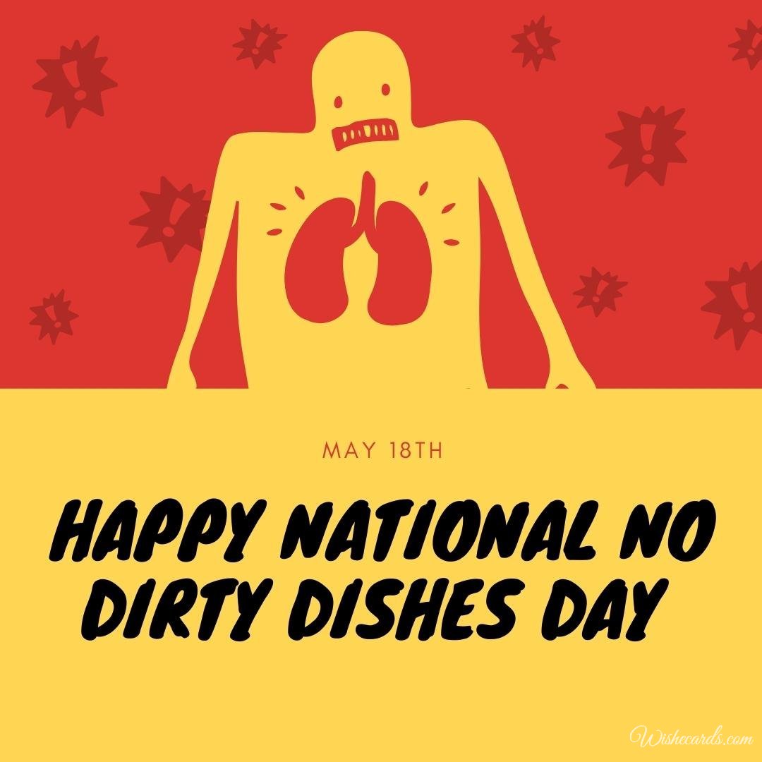 National No Dirty Dishes Day Picture With Text