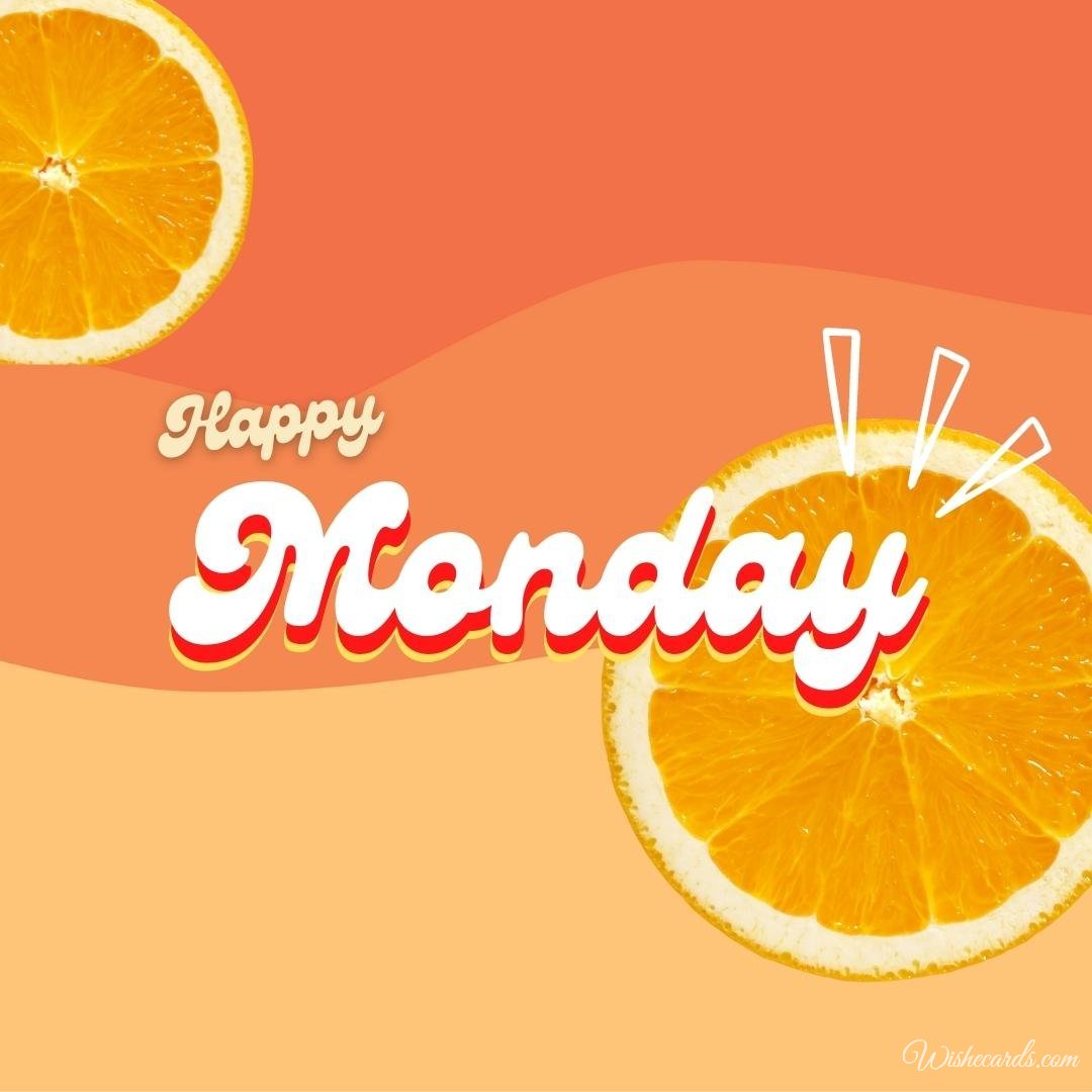 Orange Happy Monday Card