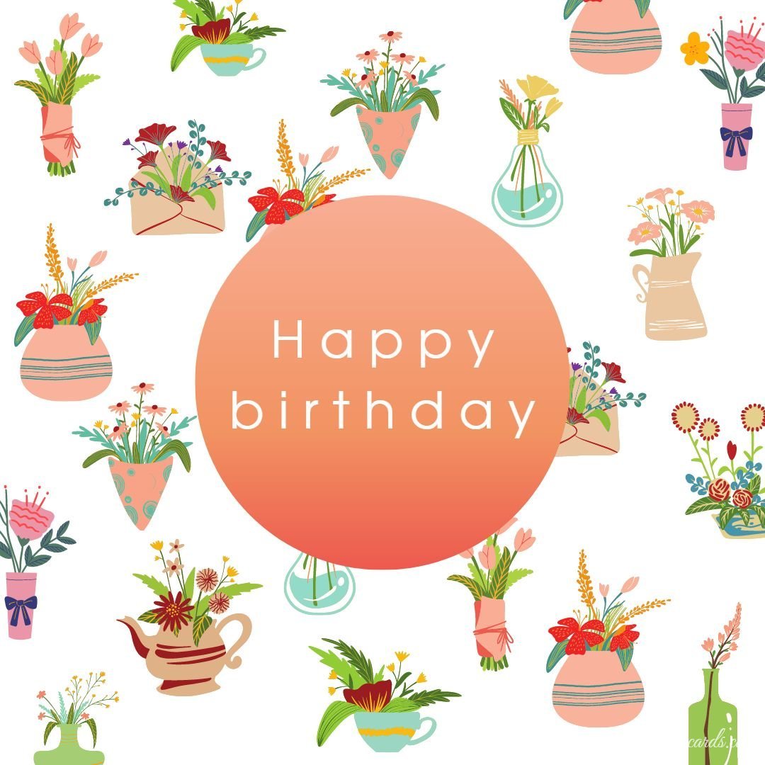 Original Birthday Card With Flowers