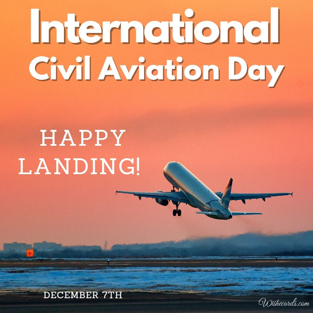 Original Civil Aviation Day Ecard With Greetings