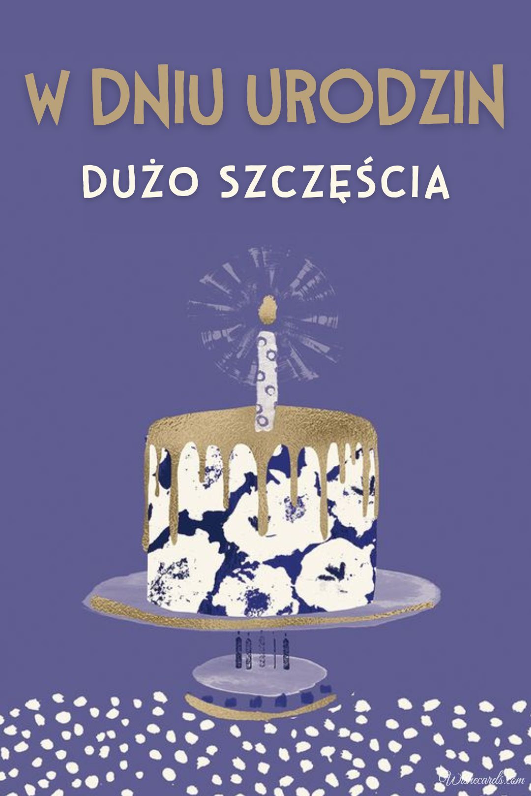 Polish Birthday Card with Cake
