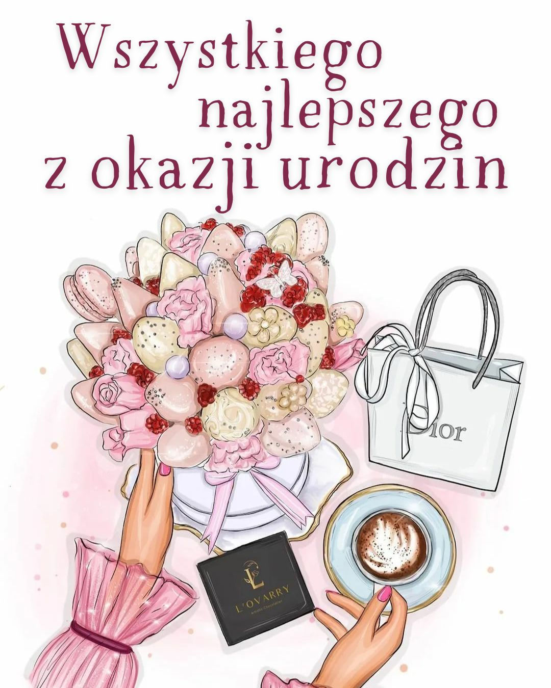 Polish Greeting Birthday Card