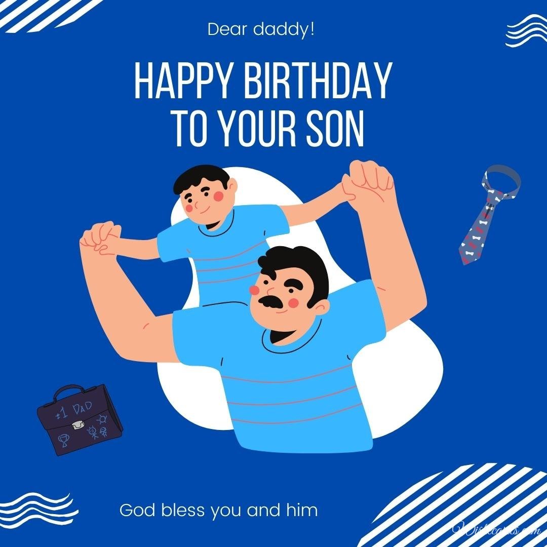 Pretty Son Birthday Card For Dad