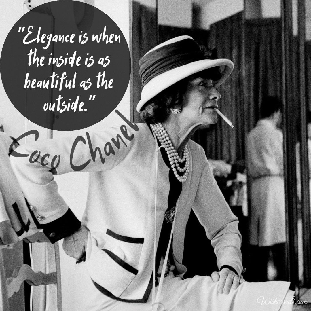 Quote Coco Chanel About Elegance Card