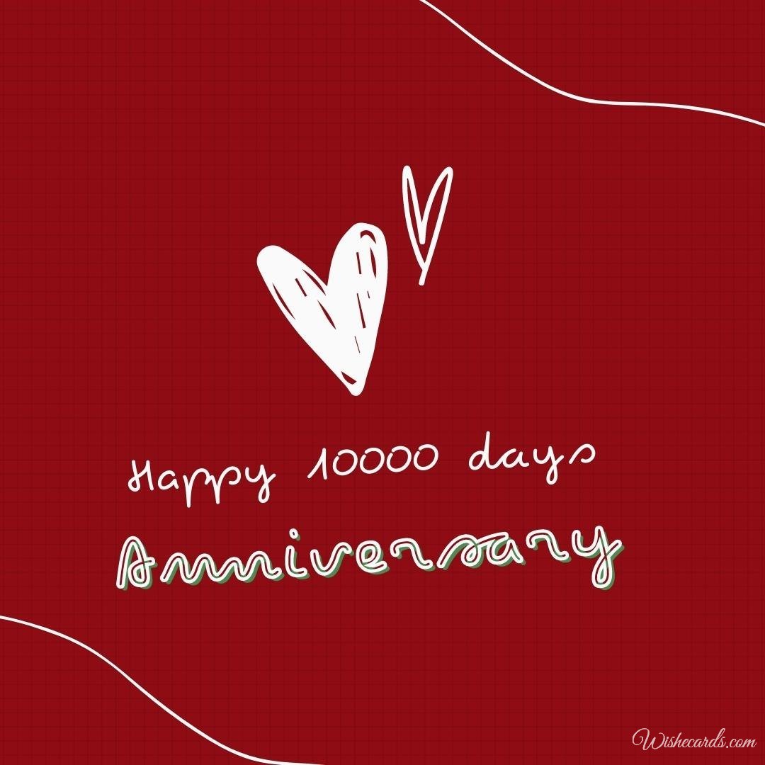 Romantic 10000 Days Anniversary Ecard With Text