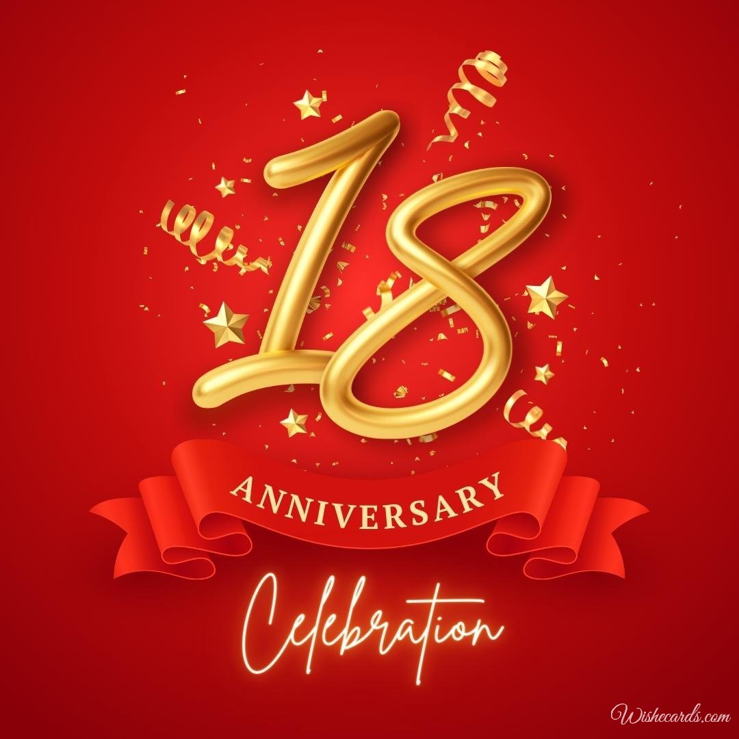 Happy 18th Years Anniversary Cards for Free
