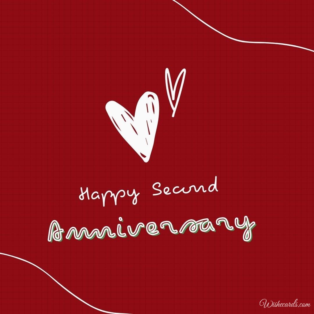 Romantic 2nd Anniversary Ecard With Text