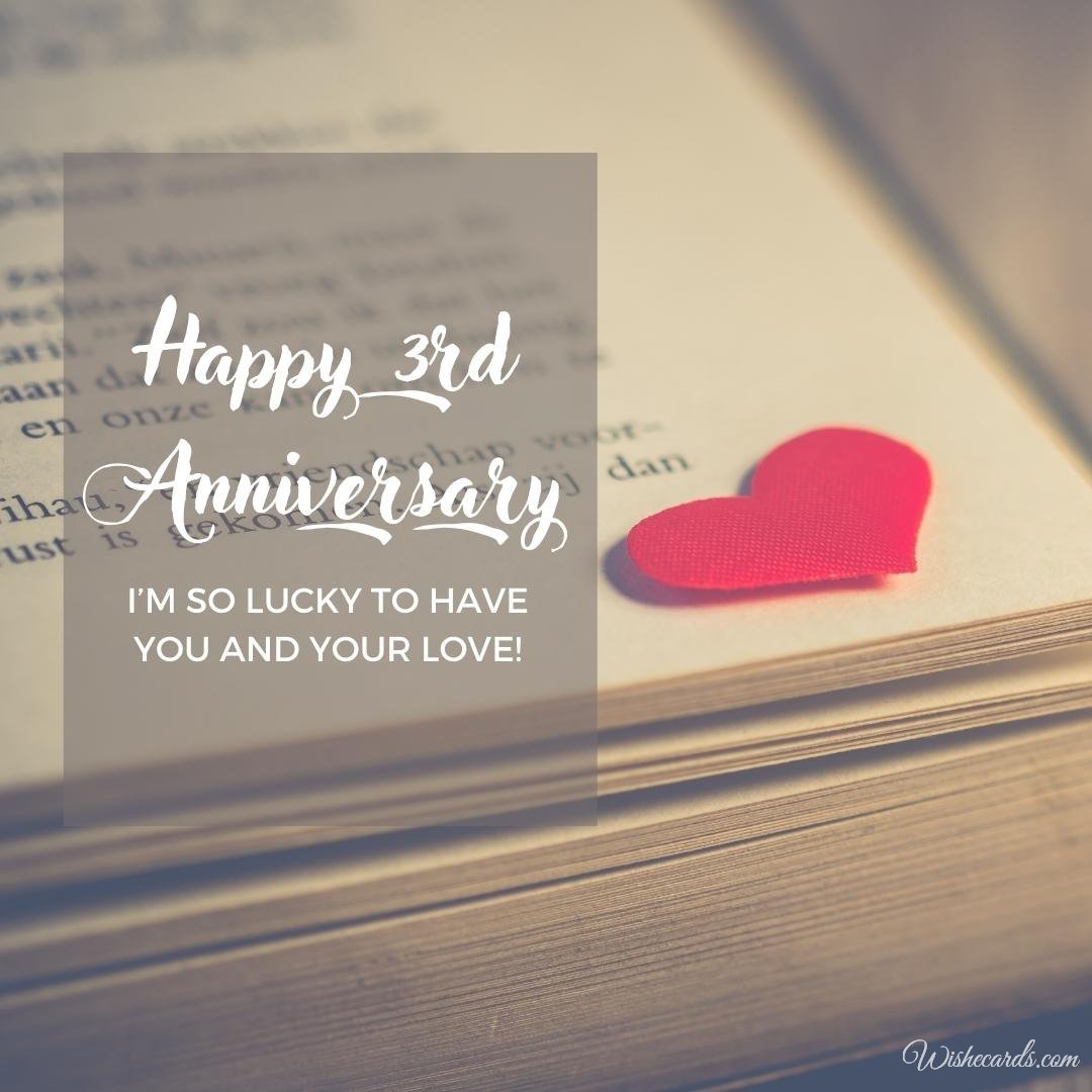 Romantic 3rd Anniversary Wishes Ecard