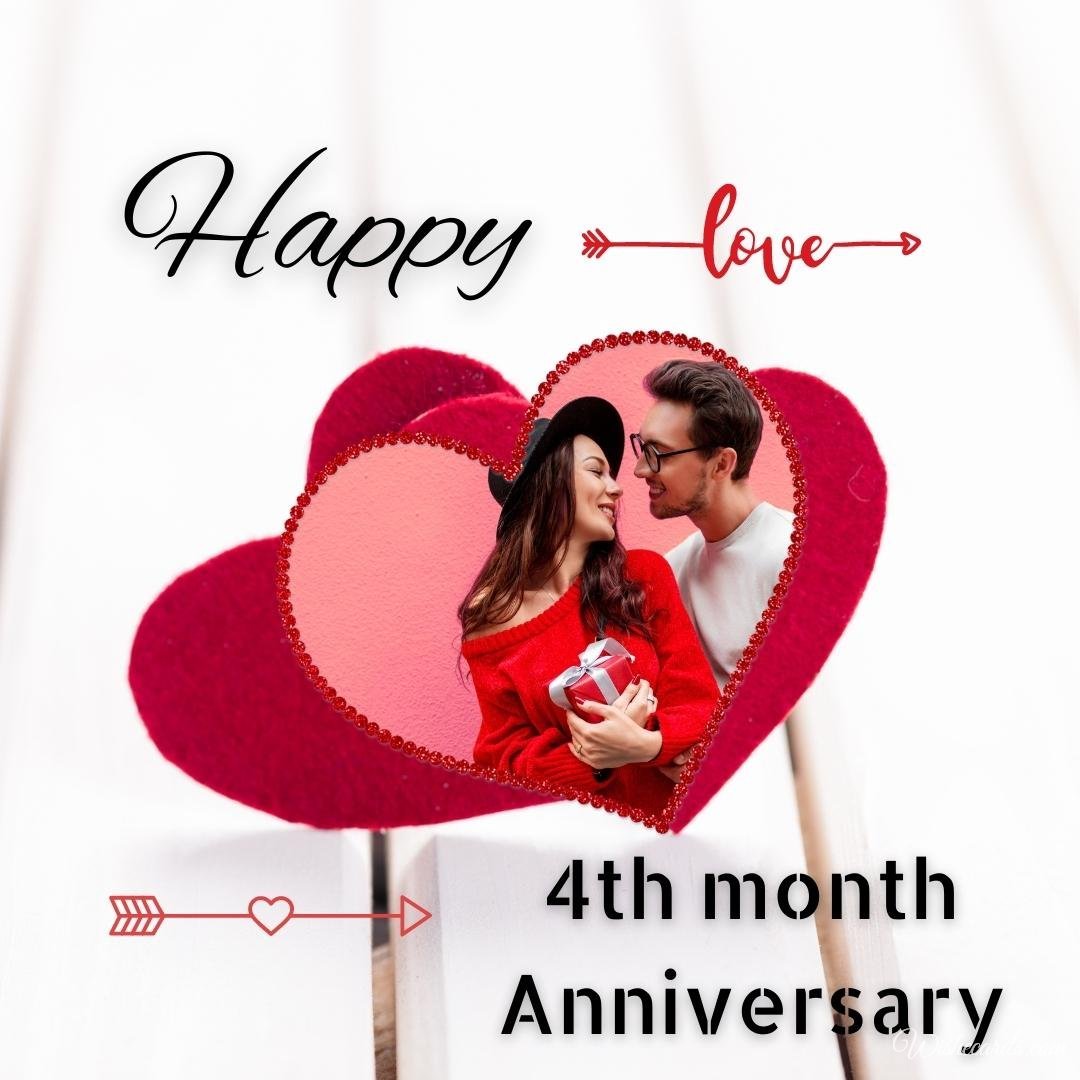 Romantic 4 Month Anniversary Greeting Ecard