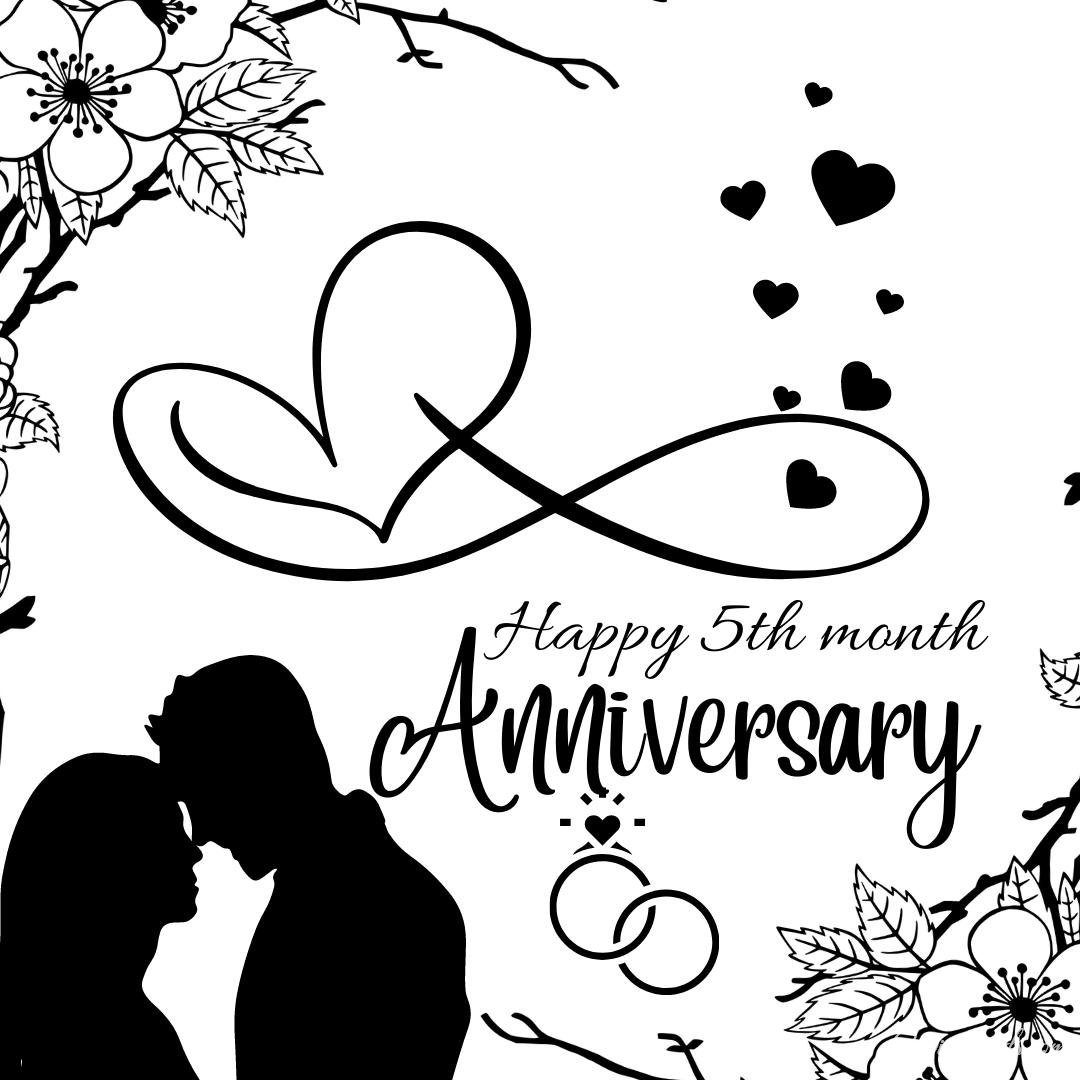 Romantic 5 Month Anniversary Card With Text