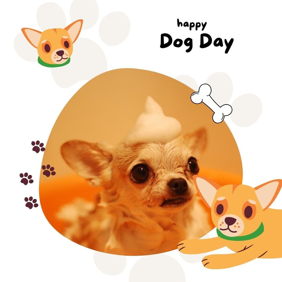 Romantic National Dog Day Card With Text