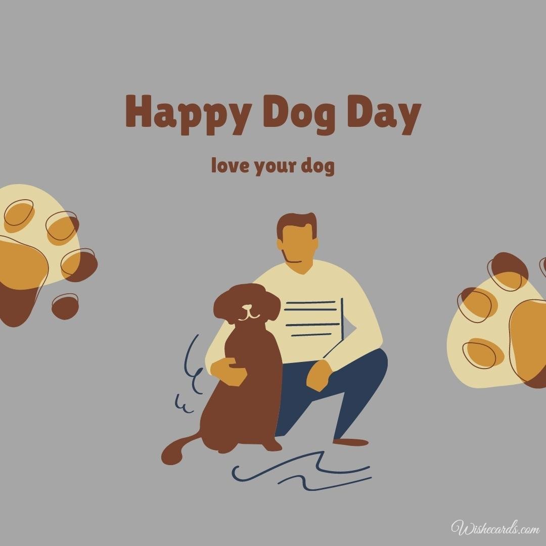 Romantic National Dog Day Greeting Ecard