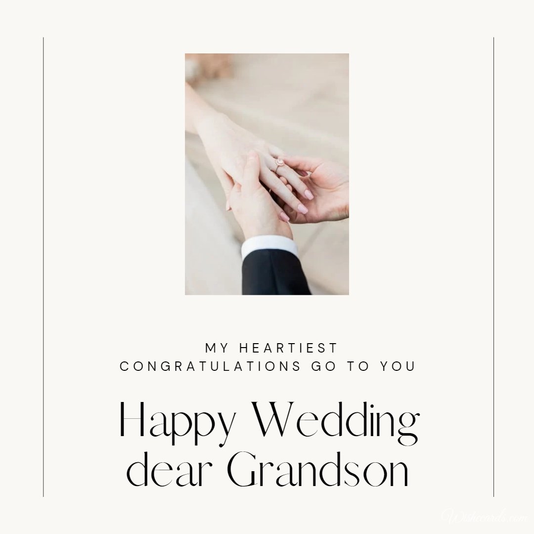 Romantic Wedding Ecard For Grandson With Text