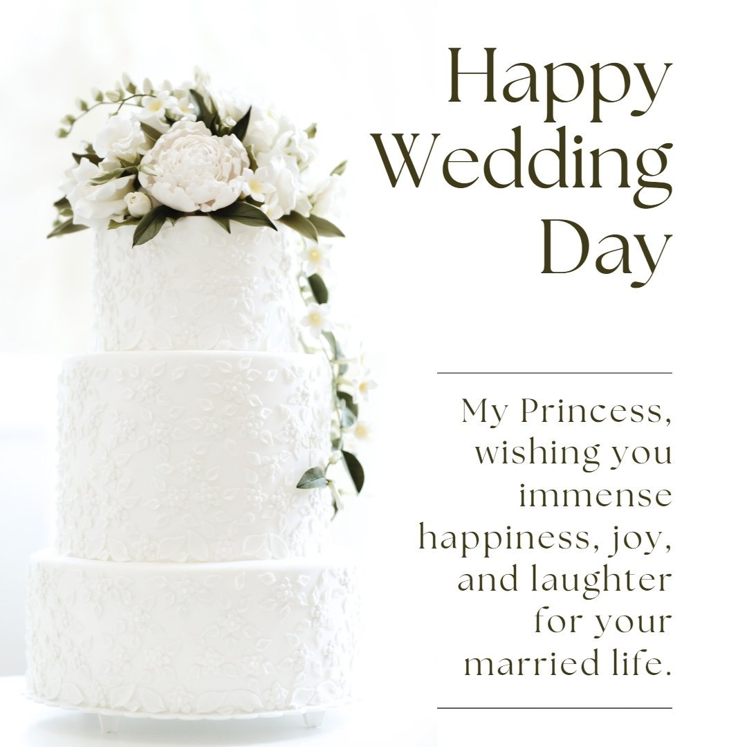 Romantic Wedding Picture For Bride With Text